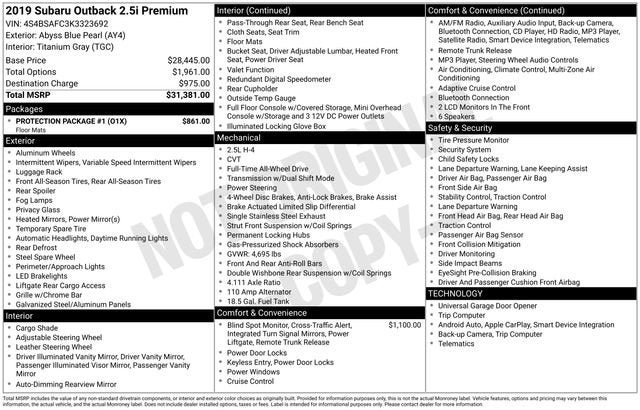 2019 Subaru Outback 2.5i Premium