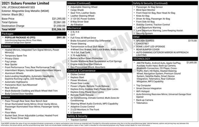 2021 Subaru Forester Limited