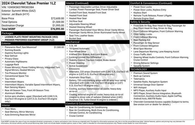 2024 Chevrolet Tahoe Premier