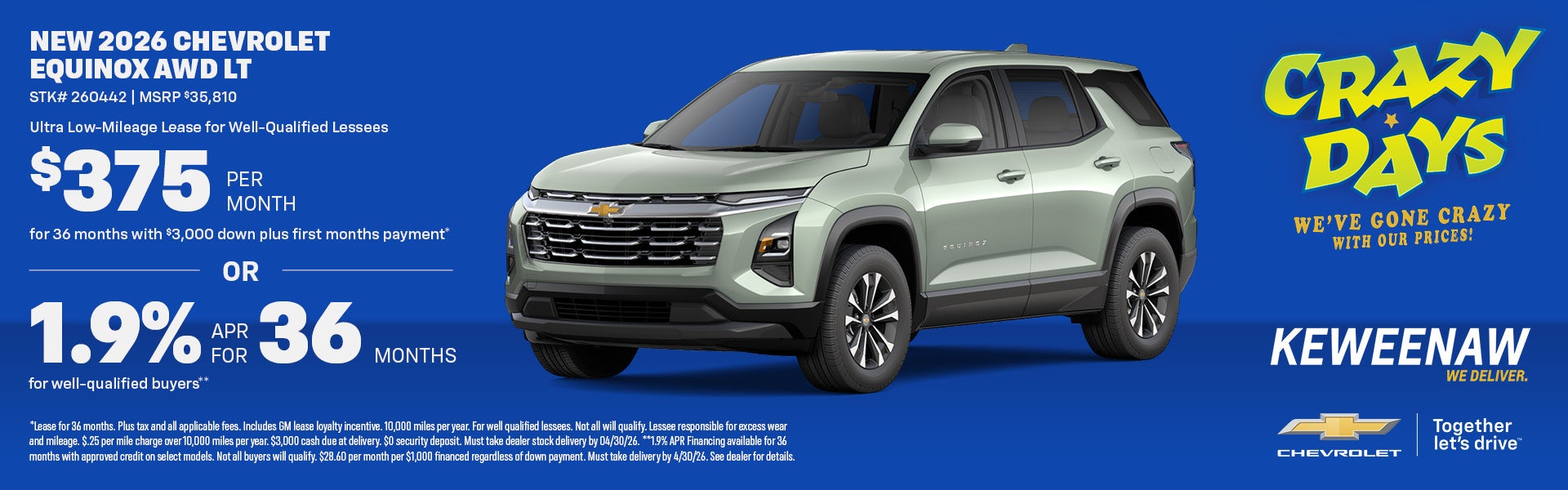 NEW 2026 CHEVROLET EQUINOX AWD LT