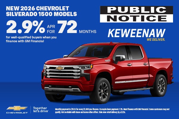 New 2026 Chevrolet Silverado 1500 Models